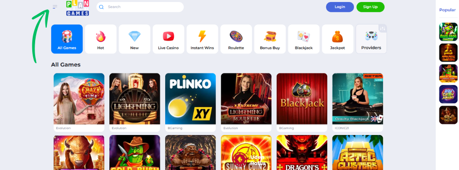 Plangames casino slot