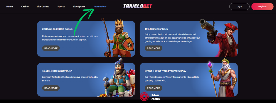 Trivelabet casino bonus